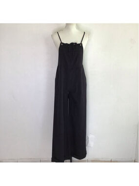 Chelsea & Violet Woman Deep Black Spaghetti Strap Tie Jumpsuit XS